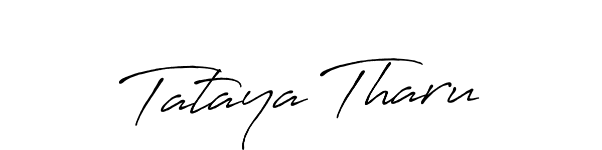 How to make Tataya Tharu signature? Antro_Vectra_Bolder is a professional autograph style. Create handwritten signature for Tataya Tharu name. Tataya Tharu signature style 7 images and pictures png