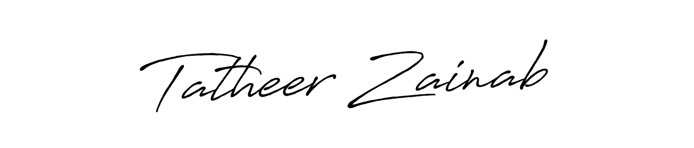 How to make Tatheer Zainab signature? Antro_Vectra_Bolder is a professional autograph style. Create handwritten signature for Tatheer Zainab name. Tatheer Zainab signature style 7 images and pictures png