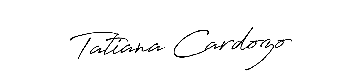 You should practise on your own different ways (Antro_Vectra_Bolder) to write your name (Tatiana Cardozo) in signature. don't let someone else do it for you. Tatiana Cardozo signature style 7 images and pictures png