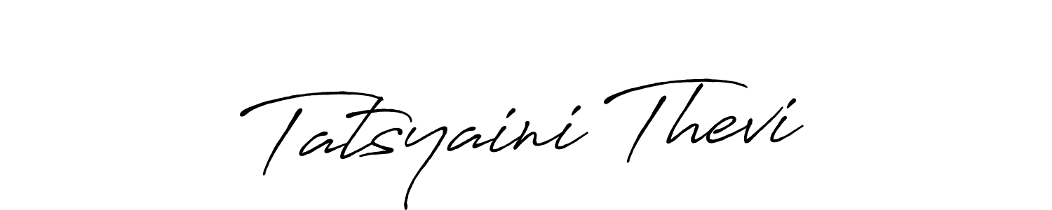 Use a signature maker to create a handwritten signature online. With this signature software, you can design (Antro_Vectra_Bolder) your own signature for name Tatsyaini Thevi. Tatsyaini Thevi signature style 7 images and pictures png