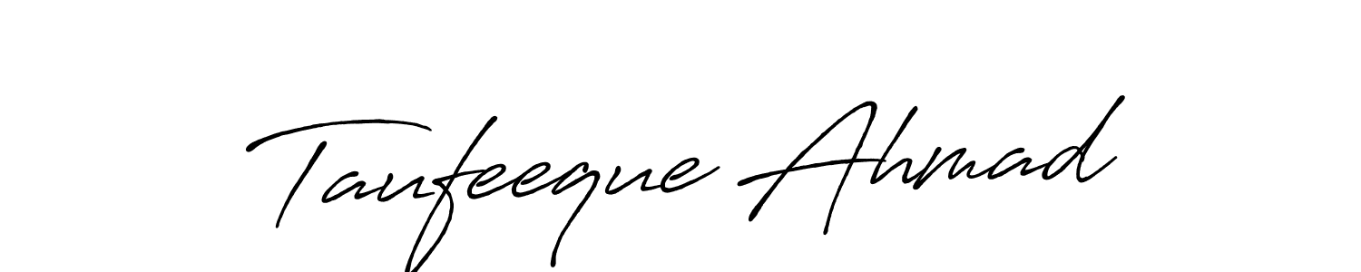 Also we have Taufeeque Ahmad name is the best signature style. Create professional handwritten signature collection using Antro_Vectra_Bolder autograph style. Taufeeque Ahmad signature style 7 images and pictures png