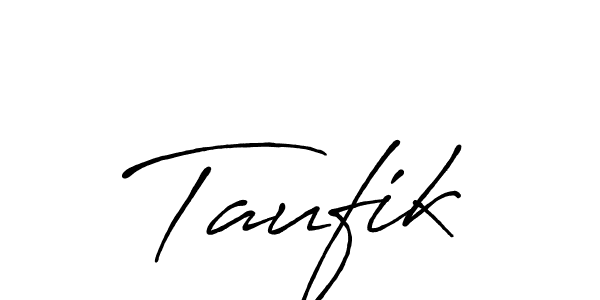 Design your own signature with our free online signature maker. With this signature software, you can create a handwritten (Antro_Vectra_Bolder) signature for name Taufik. Taufik signature style 7 images and pictures png