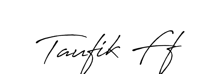 Design your own signature with our free online signature maker. With this signature software, you can create a handwritten (Antro_Vectra_Bolder) signature for name Taufik Ff. Taufik Ff signature style 7 images and pictures png