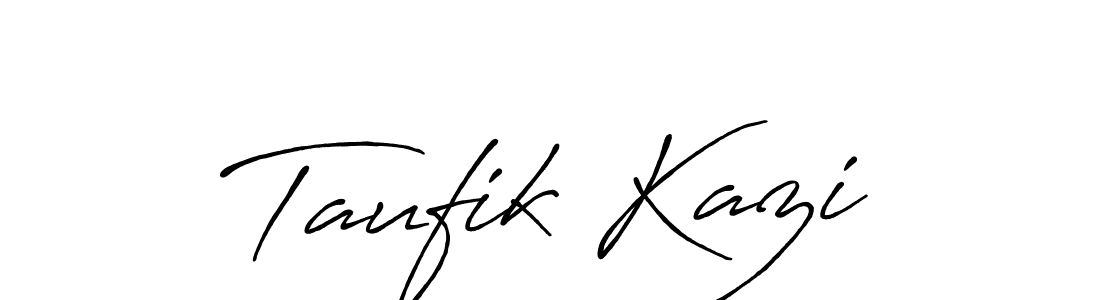 Create a beautiful signature design for name Taufik Kazi. With this signature (Antro_Vectra_Bolder) fonts, you can make a handwritten signature for free. Taufik Kazi signature style 7 images and pictures png