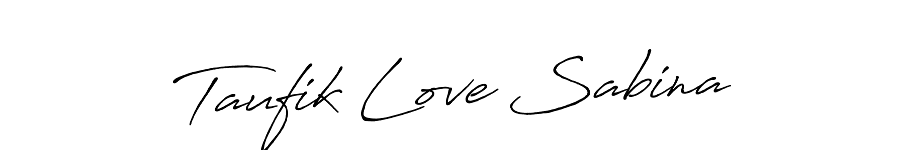 Antro_Vectra_Bolder is a professional signature style that is perfect for those who want to add a touch of class to their signature. It is also a great choice for those who want to make their signature more unique. Get Taufik Love Sabina name to fancy signature for free. Taufik Love Sabina signature style 7 images and pictures png