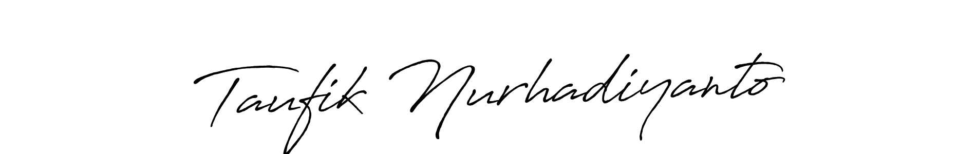 Create a beautiful signature design for name Taufik Nurhadiyanto. With this signature (Antro_Vectra_Bolder) fonts, you can make a handwritten signature for free. Taufik Nurhadiyanto signature style 7 images and pictures png