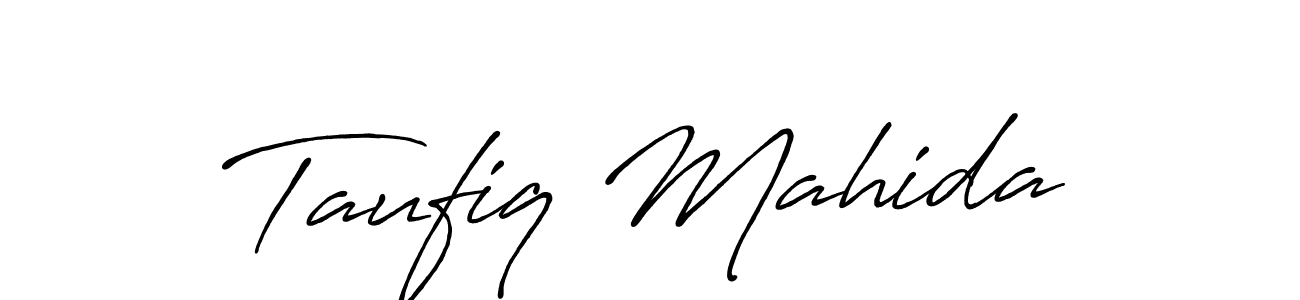 This is the best signature style for the Taufiq Mahida name. Also you like these signature font (Antro_Vectra_Bolder). Mix name signature. Taufiq Mahida signature style 7 images and pictures png