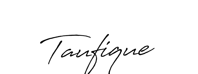 How to make Taufique name signature. Use Antro_Vectra_Bolder style for creating short signs online. This is the latest handwritten sign. Taufique signature style 7 images and pictures png