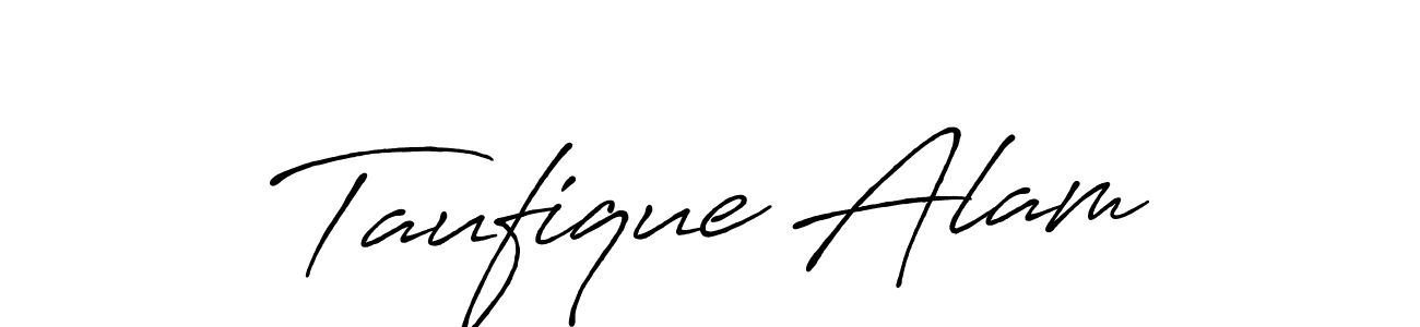 Taufique Alam stylish signature style. Best Handwritten Sign (Antro_Vectra_Bolder) for my name. Handwritten Signature Collection Ideas for my name Taufique Alam. Taufique Alam signature style 7 images and pictures png