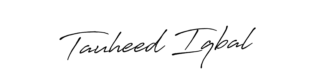 Create a beautiful signature design for name Tauheed Iqbal. With this signature (Antro_Vectra_Bolder) fonts, you can make a handwritten signature for free. Tauheed Iqbal signature style 7 images and pictures png