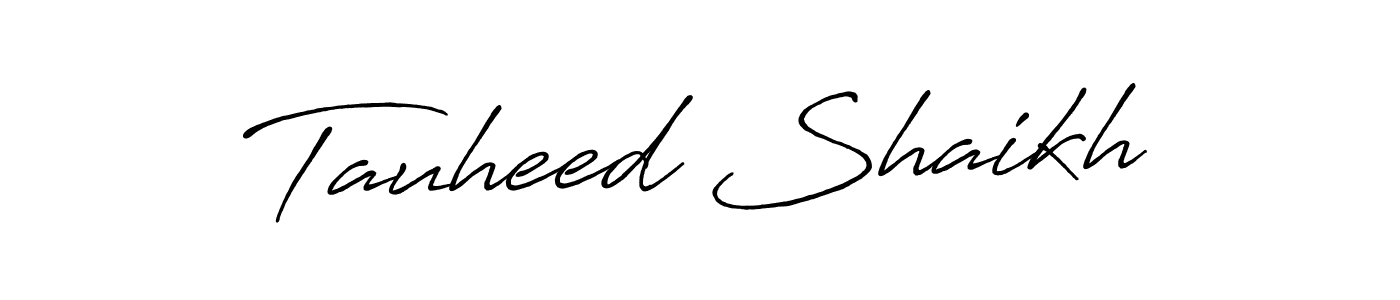 This is the best signature style for the Tauheed Shaikh name. Also you like these signature font (Antro_Vectra_Bolder). Mix name signature. Tauheed Shaikh signature style 7 images and pictures png