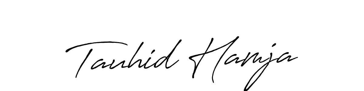 Create a beautiful signature design for name Tauhid Hamja. With this signature (Antro_Vectra_Bolder) fonts, you can make a handwritten signature for free. Tauhid Hamja signature style 7 images and pictures png