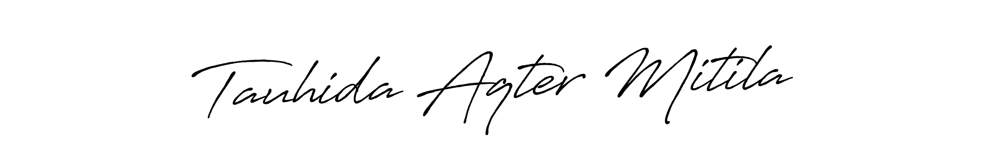 This is the best signature style for the Tauhida Aqter Mitila name. Also you like these signature font (Antro_Vectra_Bolder). Mix name signature. Tauhida Aqter Mitila signature style 7 images and pictures png