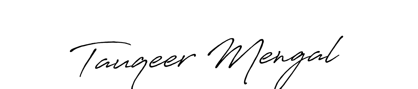 Use a signature maker to create a handwritten signature online. With this signature software, you can design (Antro_Vectra_Bolder) your own signature for name Tauqeer Mengal. Tauqeer Mengal signature style 7 images and pictures png