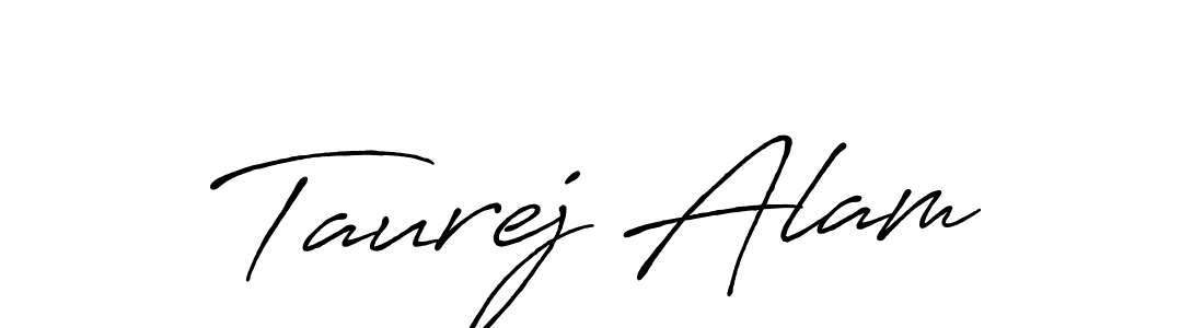 Make a beautiful signature design for name Taurej Alam. With this signature (Antro_Vectra_Bolder) style, you can create a handwritten signature for free. Taurej Alam signature style 7 images and pictures png