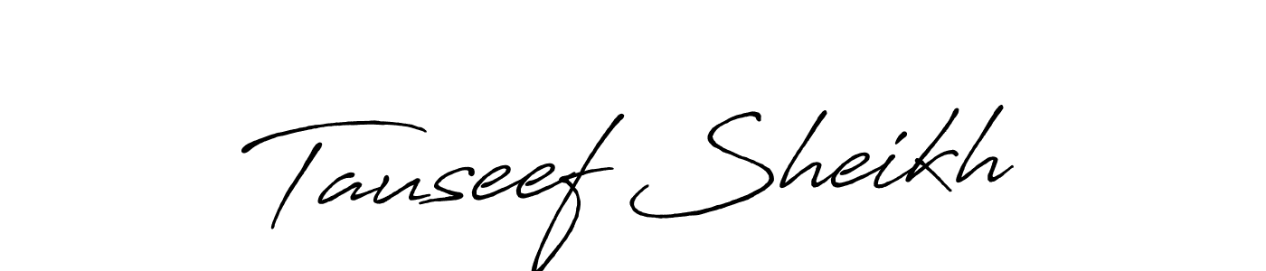 Design your own signature with our free online signature maker. With this signature software, you can create a handwritten (Antro_Vectra_Bolder) signature for name Tauseef Sheikh. Tauseef Sheikh signature style 7 images and pictures png