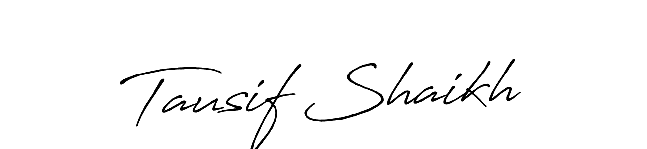How to make Tausif Shaikh signature? Antro_Vectra_Bolder is a professional autograph style. Create handwritten signature for Tausif Shaikh name. Tausif Shaikh signature style 7 images and pictures png