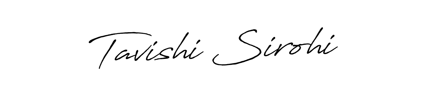 Antro_Vectra_Bolder is a professional signature style that is perfect for those who want to add a touch of class to their signature. It is also a great choice for those who want to make their signature more unique. Get Tavishi Sirohi name to fancy signature for free. Tavishi Sirohi signature style 7 images and pictures png