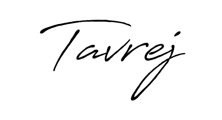 Elevate your brand with a stunning Tavrej eSignature. The Antro_Vectra_Bolder style provides a balanced, flowing aesthetic for everyday signing. Tavrej signature style 7 images and pictures png