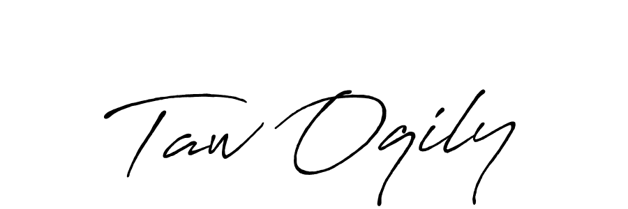 Create a beautiful signature design for name Taw Oqily. With this signature (Antro_Vectra_Bolder) fonts, you can make a handwritten signature for free. Taw Oqily signature style 7 images and pictures png