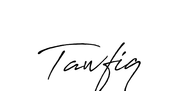 Use a signature maker to create a handwritten signature online. With this signature software, you can design (Antro_Vectra_Bolder) your own signature for name Tawfiq. Tawfiq signature style 7 images and pictures png