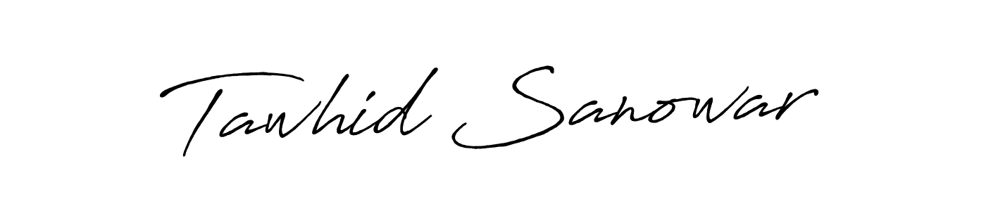 How to make Tawhid Sanowar name signature. Use Antro_Vectra_Bolder style for creating short signs online. This is the latest handwritten sign. Tawhid Sanowar signature style 7 images and pictures png