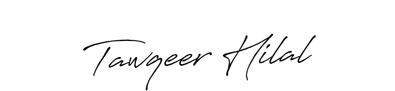 Antro_Vectra_Bolder is a professional signature style that is perfect for those who want to add a touch of class to their signature. It is also a great choice for those who want to make their signature more unique. Get Tawqeer Hilal name to fancy signature for free. Tawqeer Hilal signature style 7 images and pictures png