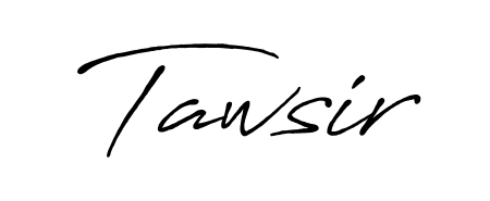 A classic penmanship look for Tawsir. The Antro_Vectra_Bolder font brings timeless elegance and confidence to every signed document. Tawsir signature style 7 images and pictures png