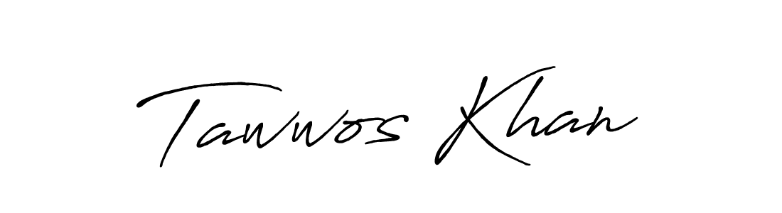 Create a beautiful signature design for name Tawwos Khan. With this signature (Antro_Vectra_Bolder) fonts, you can make a handwritten signature for free. Tawwos Khan signature style 7 images and pictures png