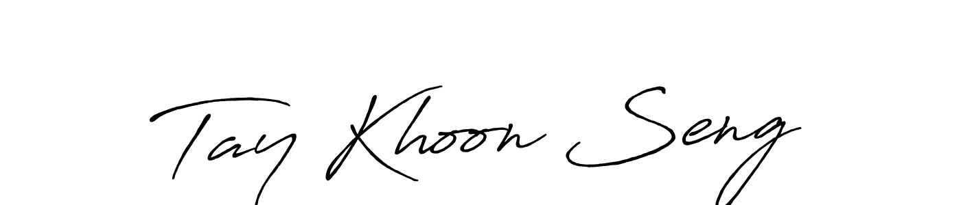 The best way (Antro_Vectra_Bolder) to make a short signature is to pick only two or three words in your name. The name Tay Khoon Seng include a total of six letters. For converting this name. Tay Khoon Seng signature style 7 images and pictures png
