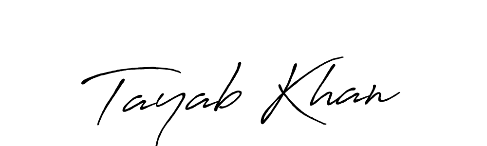 Make a beautiful signature design for name Tayab Khan. With this signature (Antro_Vectra_Bolder) style, you can create a handwritten signature for free. Tayab Khan signature style 7 images and pictures png
