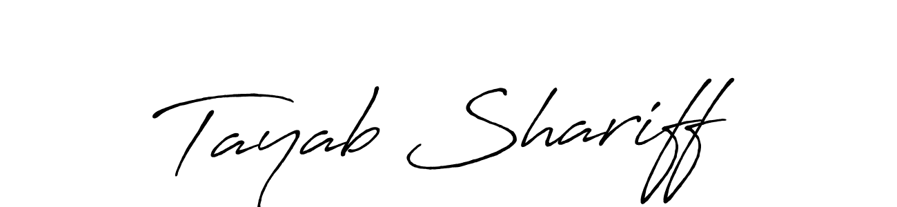 How to make Tayab Shariff name signature. Use Antro_Vectra_Bolder style for creating short signs online. This is the latest handwritten sign. Tayab Shariff signature style 7 images and pictures png