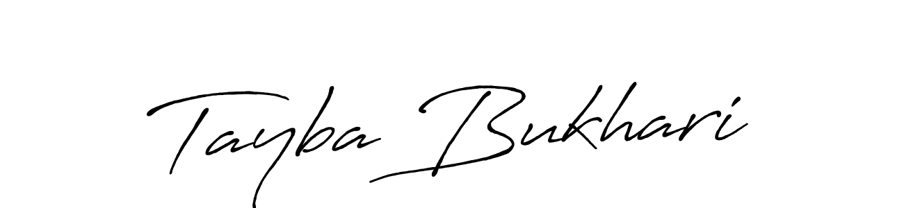 Create a beautiful signature design for name Tayba Bukhari. With this signature (Antro_Vectra_Bolder) fonts, you can make a handwritten signature for free. Tayba Bukhari signature style 7 images and pictures png