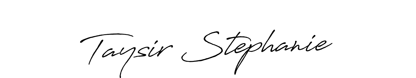 Create a beautiful signature design for name Taysir Stephanie. With this signature (Antro_Vectra_Bolder) fonts, you can make a handwritten signature for free. Taysir Stephanie signature style 7 images and pictures png