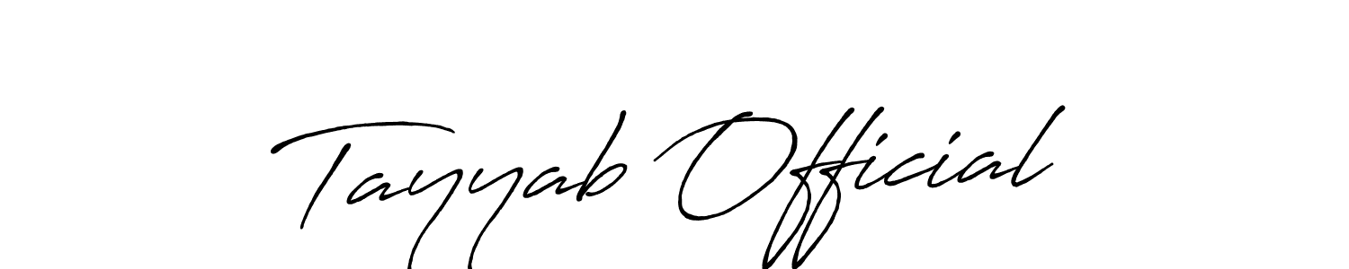 Tayyab Official stylish signature style. Best Handwritten Sign (Antro_Vectra_Bolder) for my name. Handwritten Signature Collection Ideas for my name Tayyab Official. Tayyab Official signature style 7 images and pictures png