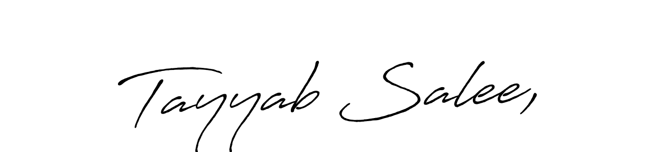 Make a beautiful signature design for name Tayyab Salee,. With this signature (Antro_Vectra_Bolder) style, you can create a handwritten signature for free. Tayyab Salee, signature style 7 images and pictures png