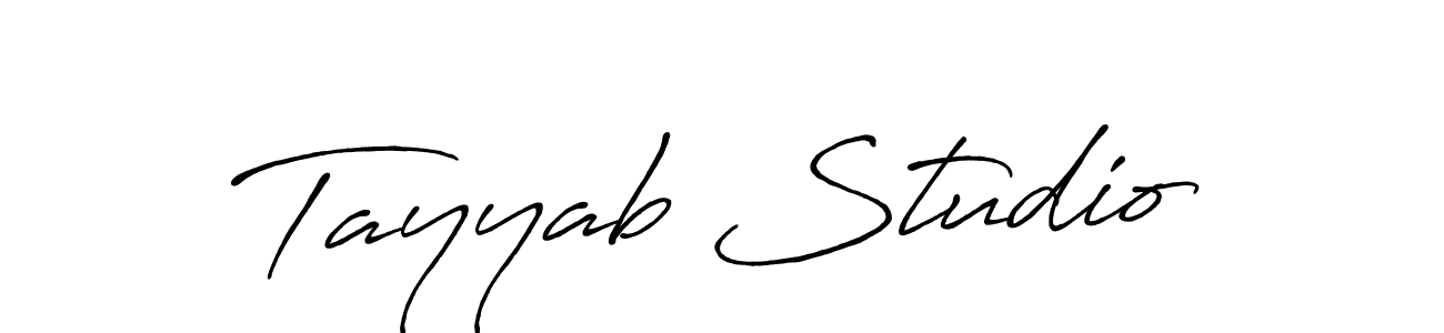 How to make Tayyab Studio signature? Antro_Vectra_Bolder is a professional autograph style. Create handwritten signature for Tayyab Studio name. Tayyab Studio signature style 7 images and pictures png