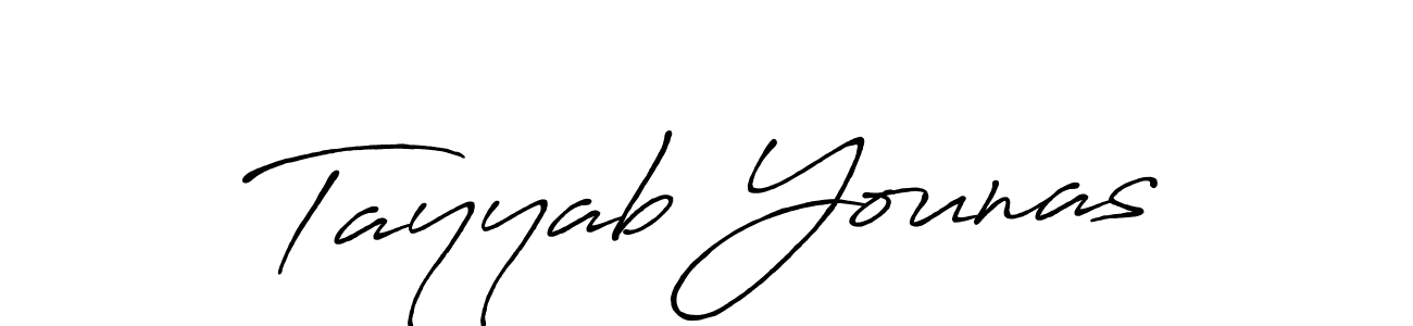 Make a beautiful signature design for name Tayyab Younas. With this signature (Antro_Vectra_Bolder) style, you can create a handwritten signature for free. Tayyab Younas signature style 7 images and pictures png