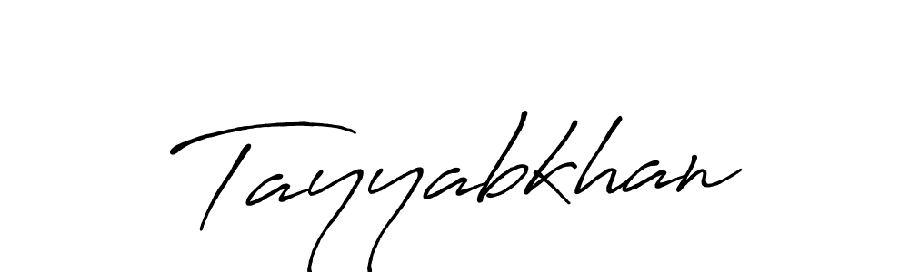 Make a beautiful signature design for name Tayyabkhan. With this signature (Antro_Vectra_Bolder) style, you can create a handwritten signature for free. Tayyabkhan signature style 7 images and pictures png