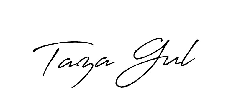 Make a beautiful signature design for name Taza Gul. With this signature (Antro_Vectra_Bolder) style, you can create a handwritten signature for free. Taza Gul signature style 7 images and pictures png