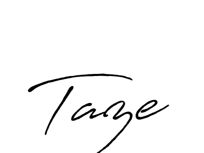 Taze stylish signature style. Best Handwritten Sign (Antro_Vectra_Bolder) for my name. Handwritten Signature Collection Ideas for my name Taze. Taze signature style 7 images and pictures png