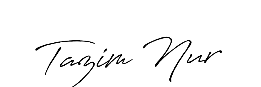 Similarly Antro_Vectra_Bolder is the best handwritten signature design. Signature creator online .You can use it as an online autograph creator for name Tazim Nur. Tazim Nur signature style 7 images and pictures png