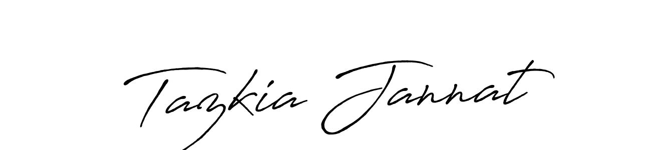 The best way (Antro_Vectra_Bolder) to make a short signature is to pick only two or three words in your name. The name Tazkia Jannat include a total of six letters. For converting this name. Tazkia Jannat signature style 7 images and pictures png