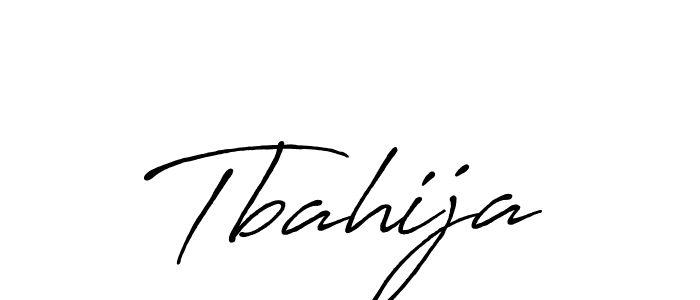 Create a beautiful signature design for name Tbahija. With this signature (Antro_Vectra_Bolder) fonts, you can make a handwritten signature for free. Tbahija signature style 7 images and pictures png