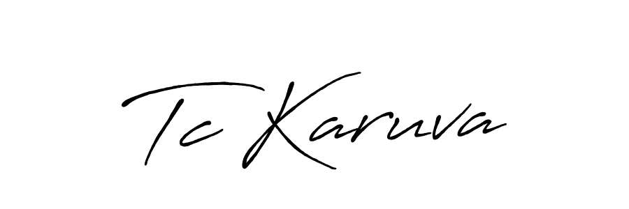 You should practise on your own different ways (Antro_Vectra_Bolder) to write your name (Tc Karuva) in signature. don't let someone else do it for you. Tc Karuva signature style 7 images and pictures png