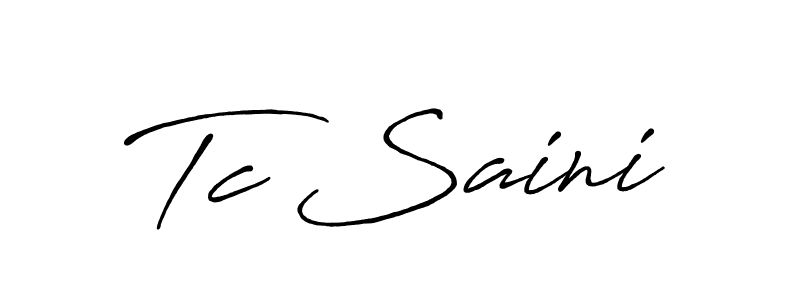 Design your own signature with our free online signature maker. With this signature software, you can create a handwritten (Antro_Vectra_Bolder) signature for name Tc Saini. Tc Saini signature style 7 images and pictures png