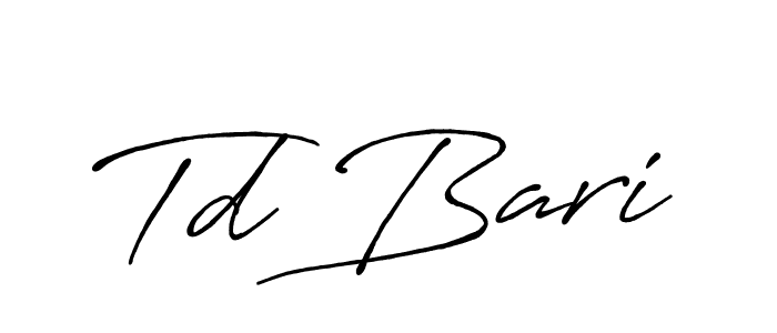 You should practise on your own different ways (Antro_Vectra_Bolder) to write your name (Td Bari) in signature. don't let someone else do it for you. Td Bari signature style 7 images and pictures png