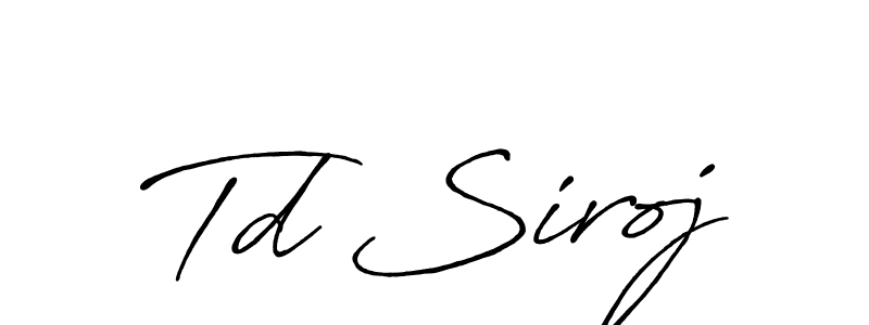 This is the best signature style for the Td Siroj name. Also you like these signature font (Antro_Vectra_Bolder). Mix name signature. Td Siroj signature style 7 images and pictures png