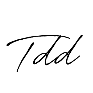 Make a beautiful signature design for name Tdd. With this signature (Antro_Vectra_Bolder) style, you can create a handwritten signature for free. Tdd signature style 7 images and pictures png