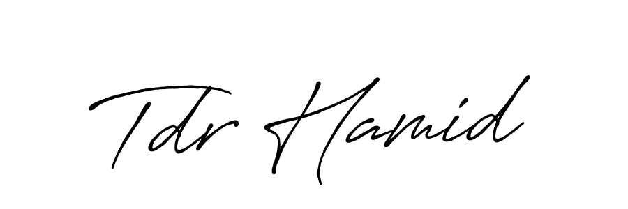 Create a beautiful signature design for name Tdr Hamid. With this signature (Antro_Vectra_Bolder) fonts, you can make a handwritten signature for free. Tdr Hamid signature style 7 images and pictures png